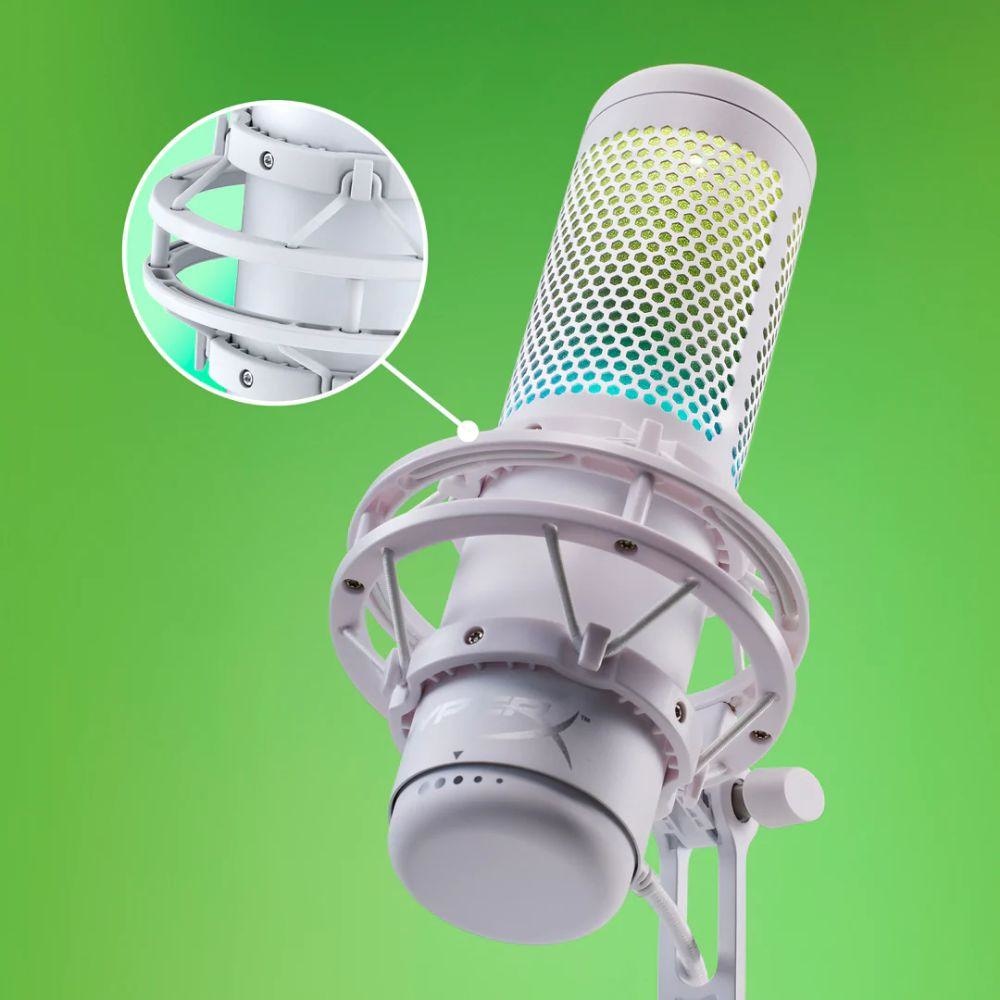 Hyperx Quadcast s - Usb Microphone with Rgb Lighting White - Gameonjo
