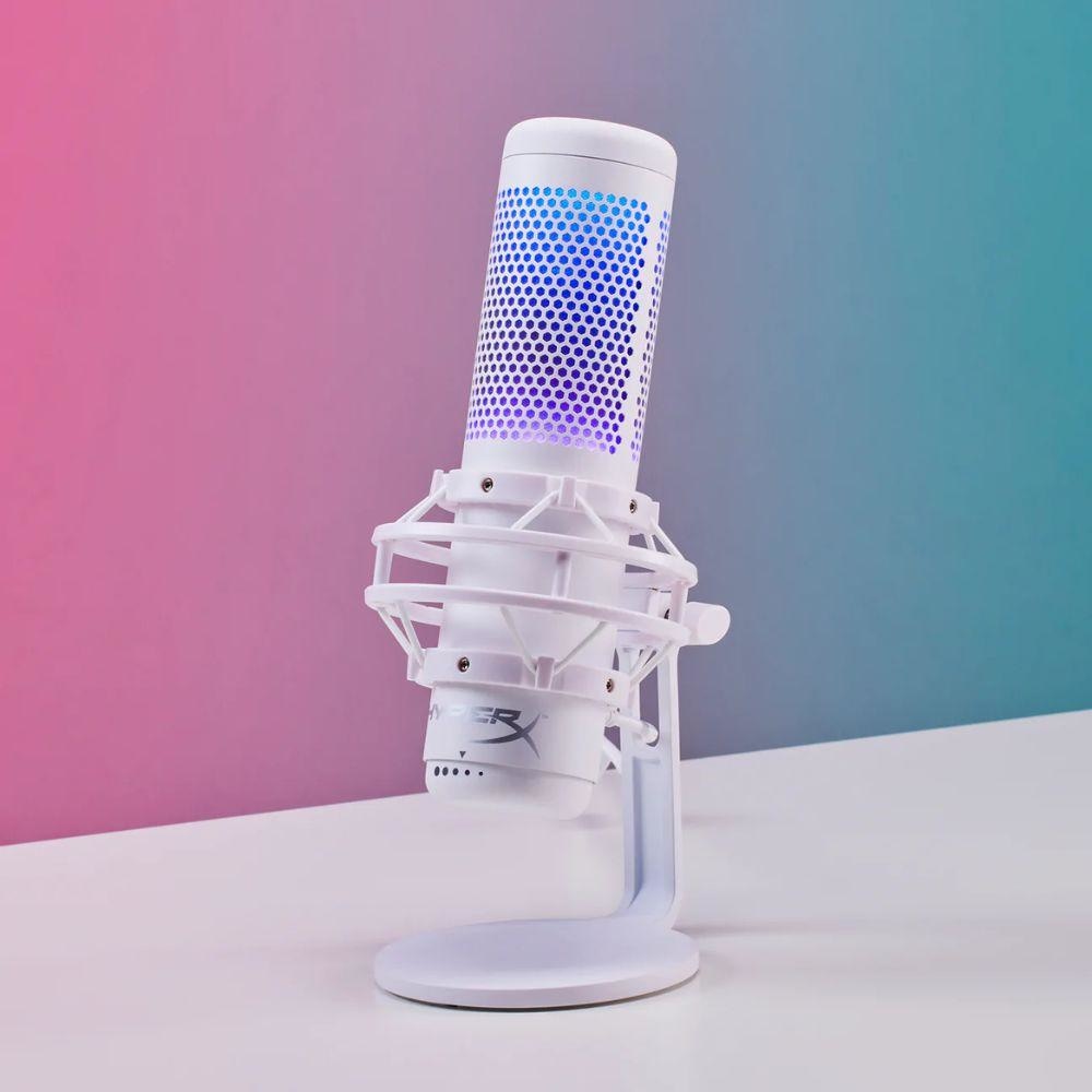 Hyperx Quadcast s - Usb Microphone with Rgb Lighting White - Gameonjo
