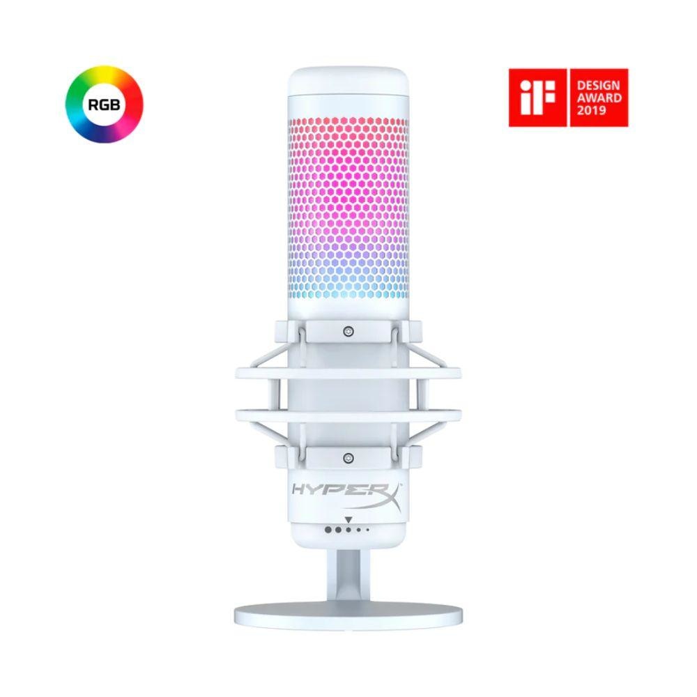 Hyperx Quadcast s - Usb Microphone with Rgb Lighting White - Gameonjo