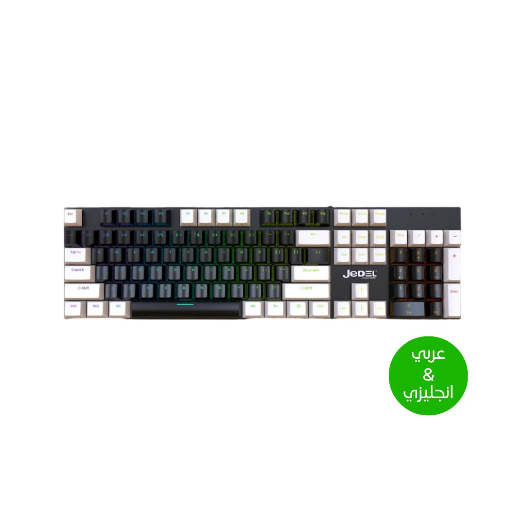 Jedel full size 104 keys wired mechanical keyboard with blue switch metal