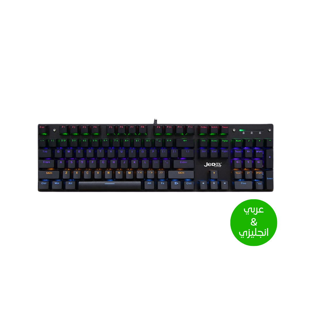 Jedel Kl-138 Rgb Mechanical Keyboard (arabic & English) Blue Switch