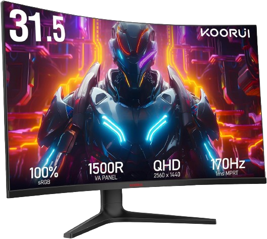 Koorui 32 Inch Curved Gaming Monitor - Qhd (2560 x 1440) 2k Display, 170hz Default Title