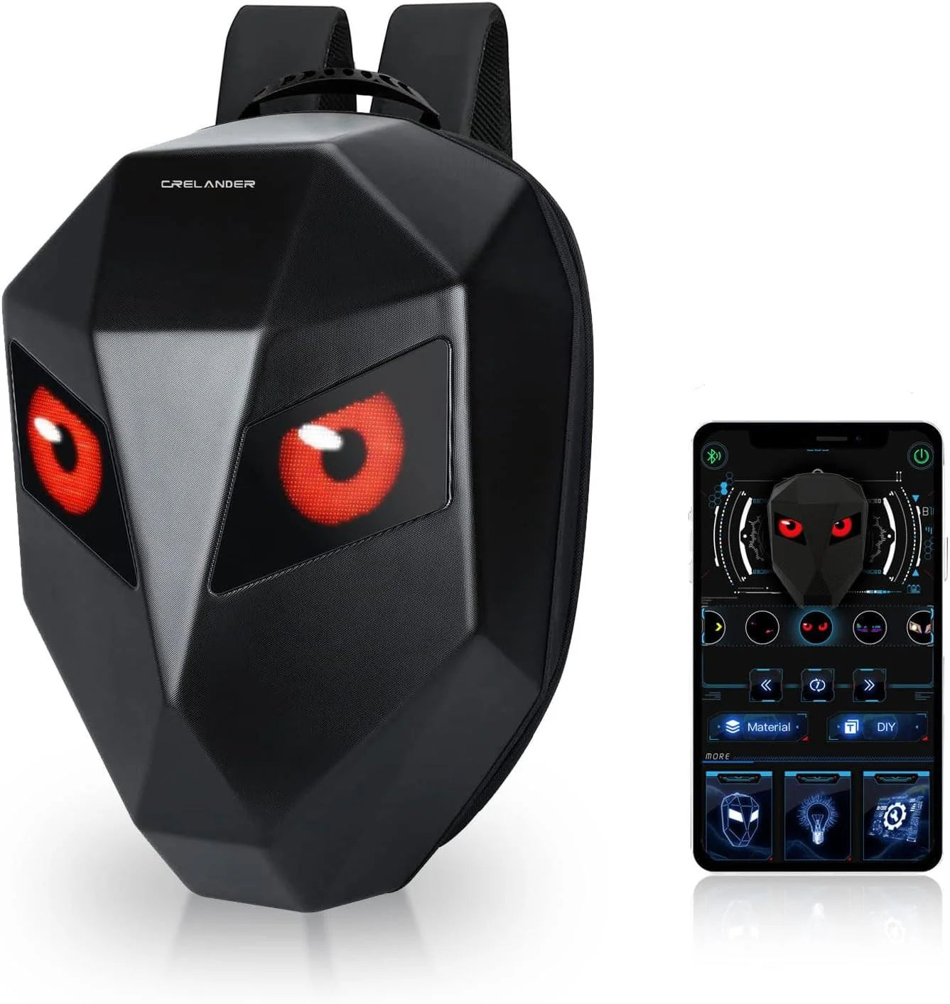 Led knight backpack,motorcycle riding backpack hard shell travel bag laptop bag diy helmet bag daypack for travelling