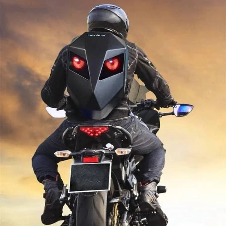 Led knight backpack,motorcycle riding backpack hard shell travel bag laptop bag diy helmet bag daypack for travelling