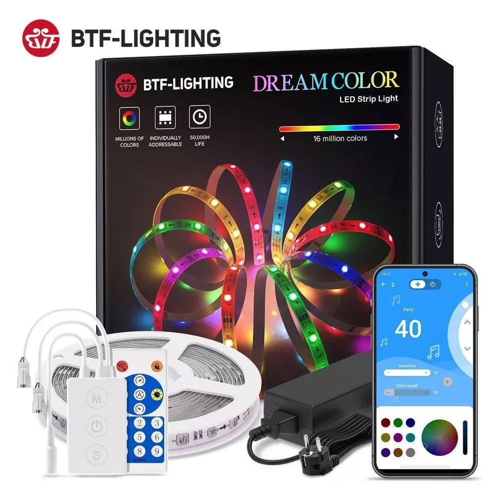 Btf-lighting dreamcolor led strip light bluetooth - lightning | strip lights