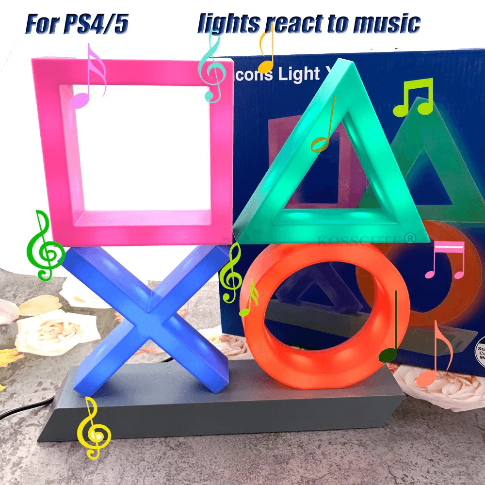 Game icon light ps4 music playstation icon - lightning | panels | lamps | signs