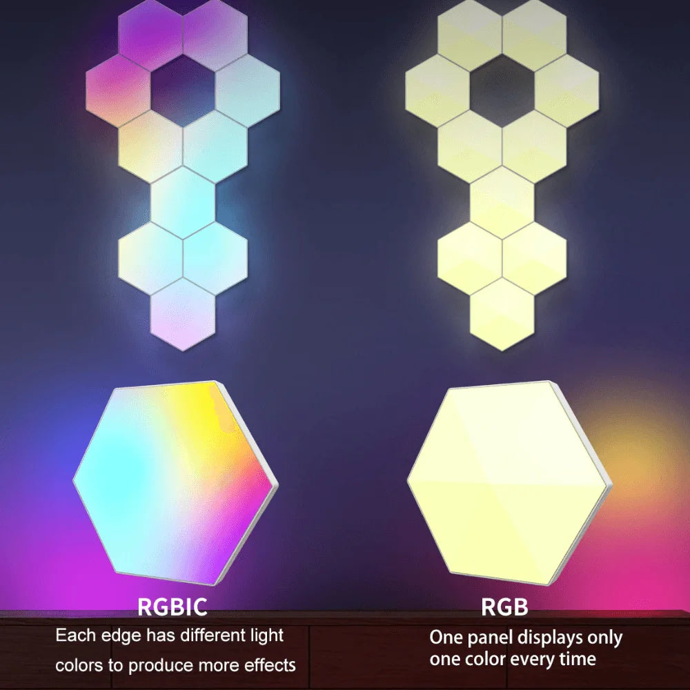 Hexagonal rgbic light panel with app + remote control wifi - lightning | panels | lamps | signs