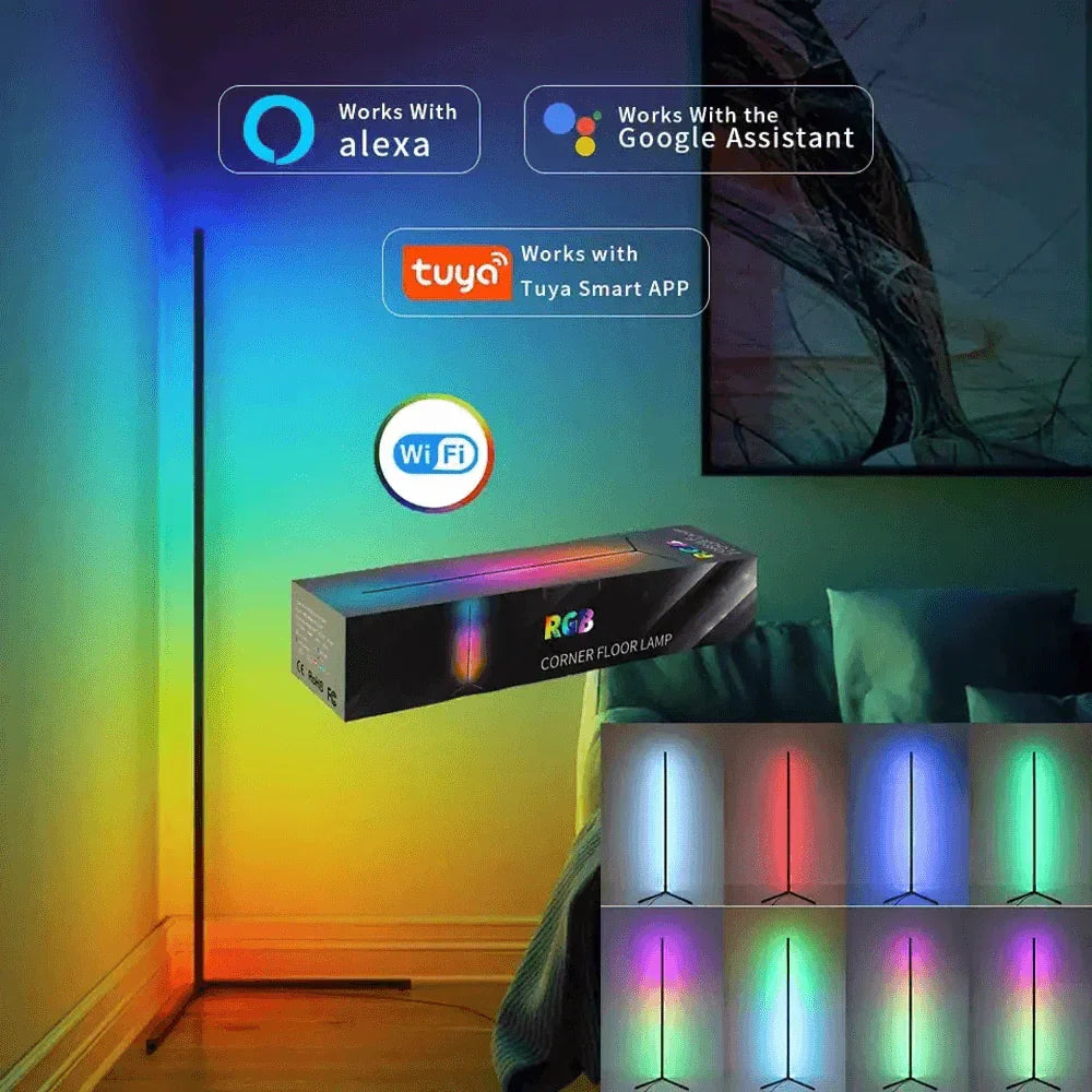 Led floor lamp rgb modern corner decoration - lights