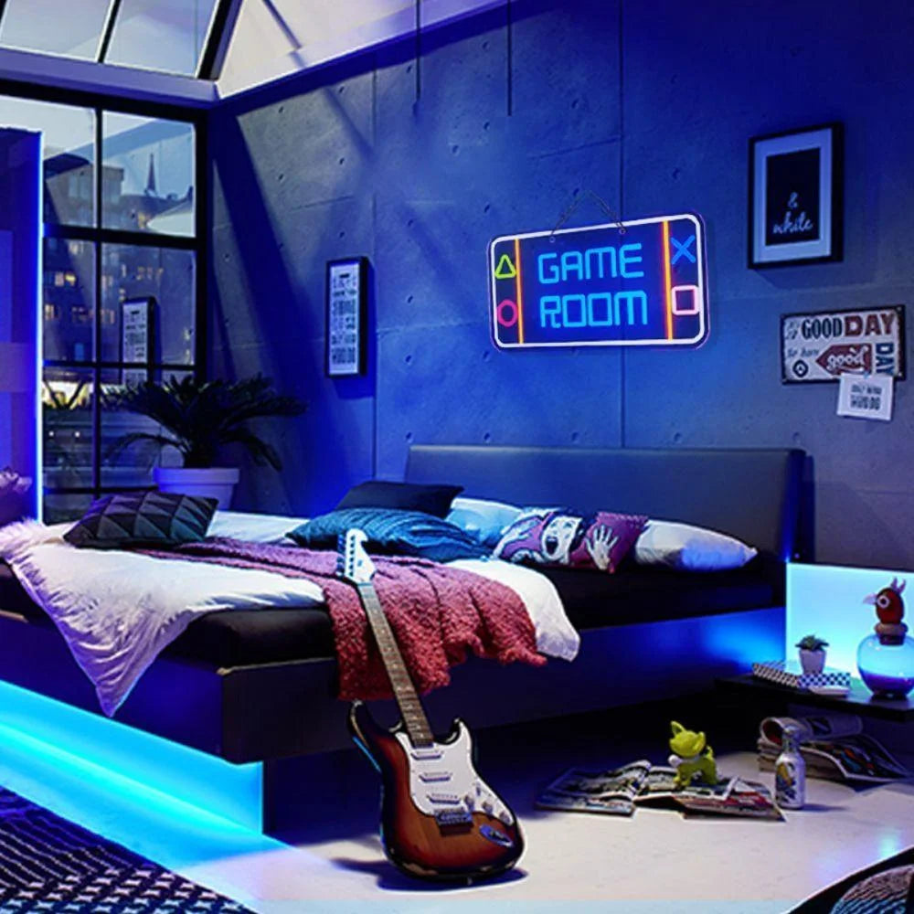 Led neon gaming signs for ultimate game room neon decor - lightning | panels | lamps | signs