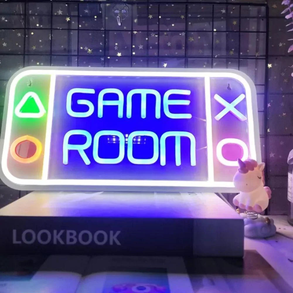 Led neon gaming signs for ultimate game room neon decor - lightning | panels | lamps | signs