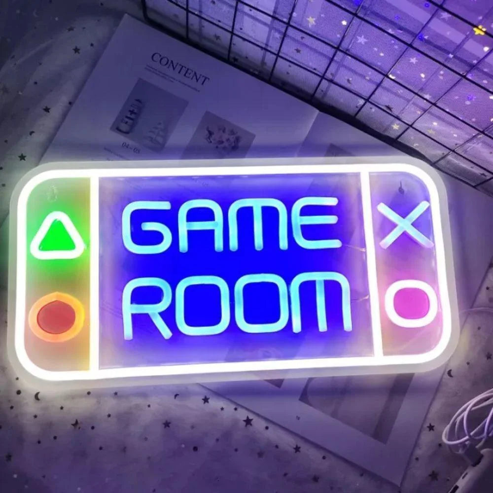 Led neon gaming signs for ultimate game room neon decor - lightning | panels | lamps | signs
