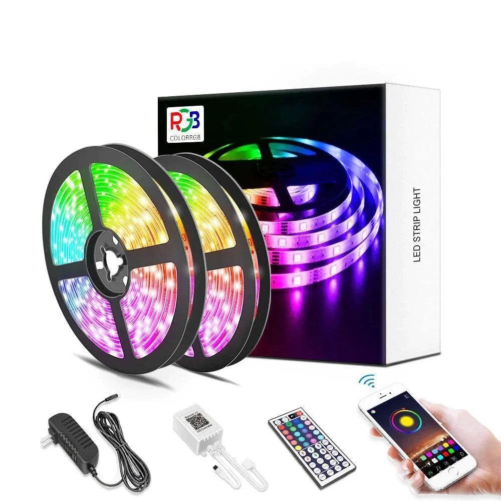 Led strip light rgb 5050 flexible ribbon with app control - 5m bluetooth - lightning | strip lights
