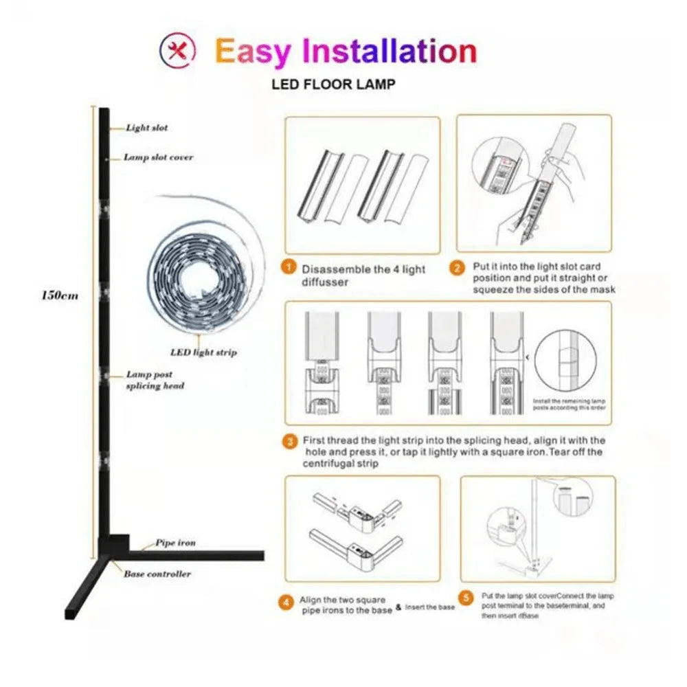 Modern rgb floor lamp for stylish corner decoration - lightning | panels | lamps | signs