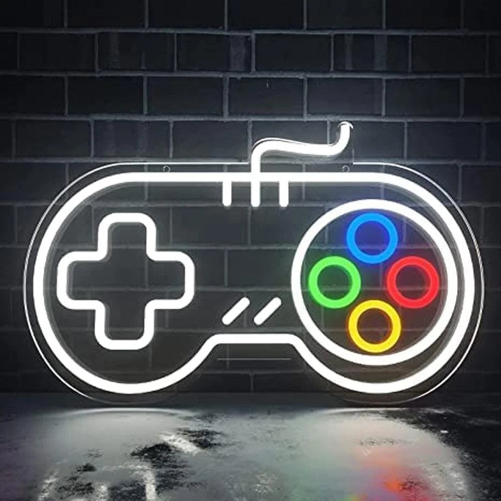 Neon game remote sign 14 x 10 inches decor - lightning | panels | lamps | signs