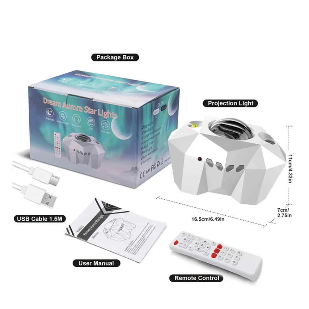 Night light galaxy projector for dreamy nights and relaxing ambiance - white - lightning | projectors