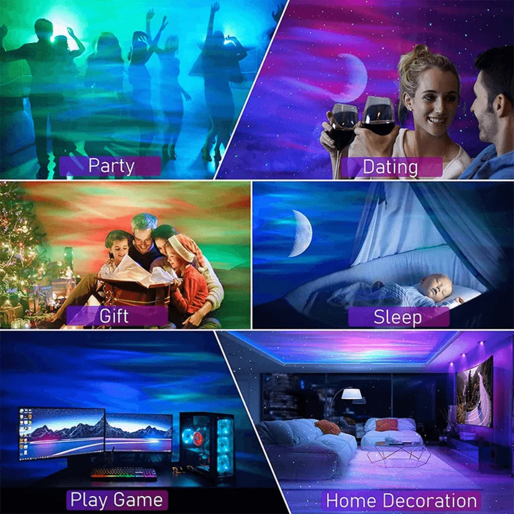 Northern lights aurora projector galaxy star bluetooth speaker - lightning | projectors