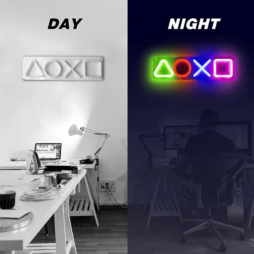 Playstation neon sign led - vibrant icon for gamers - lightning | panels | lamps | signs