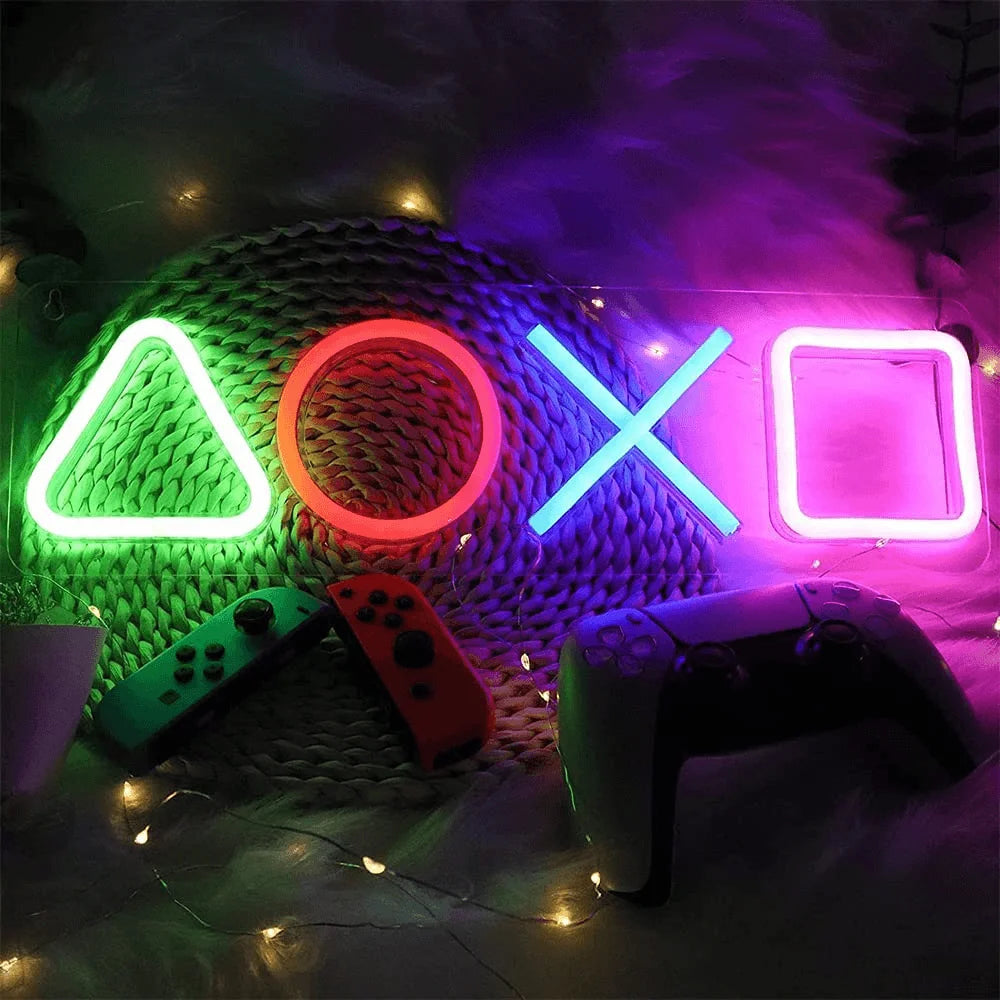Playstation neon sign led - vibrant icon for gamers - lightning | panels | lamps | signs
