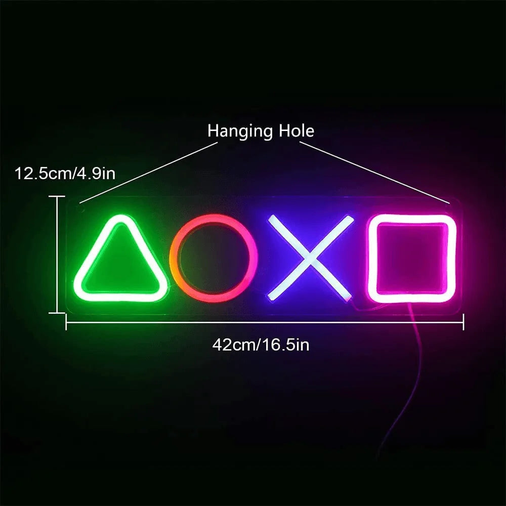 Playstation neon sign led - vibrant icon for gamers - lightning | panels | lamps | signs