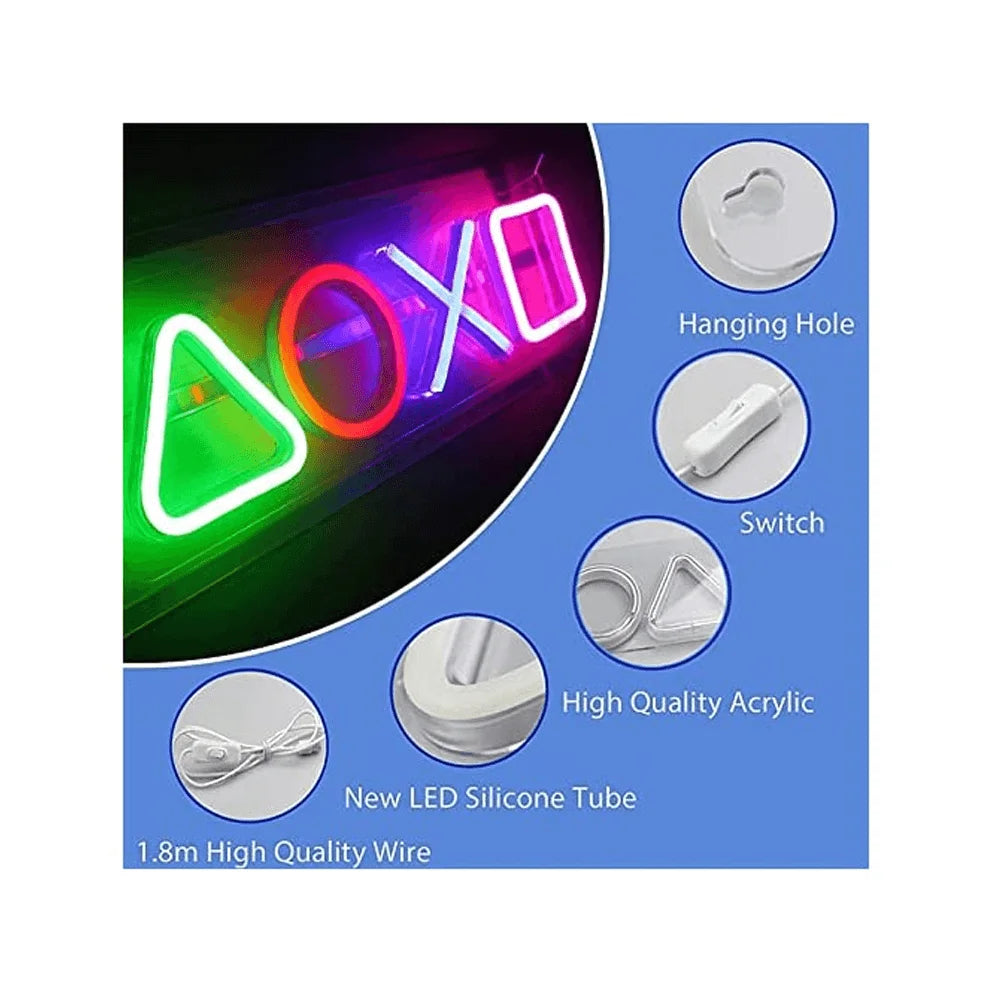 Playstation neon sign led - vibrant icon for gamers - lightning | panels | lamps | signs