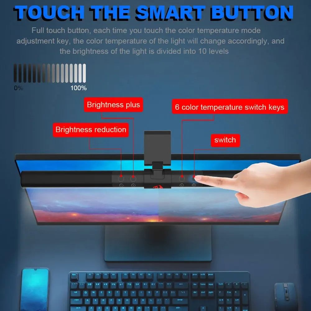 Redragon beryl gml-113 monitor light - elevate your workspace with the best redragon beryl monitor light - lightning