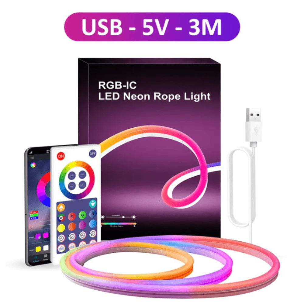 Rgb led smart neon strip ws2811 - 3m wifi - lightning | strip lights