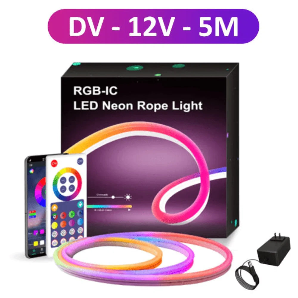 Rgb led smart neon strip ws2811 - 5m bluetooth - lightning | strip lights