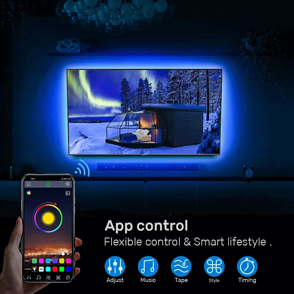 Rgb led strip light rgb5050 led with app control - lightning | strip lights