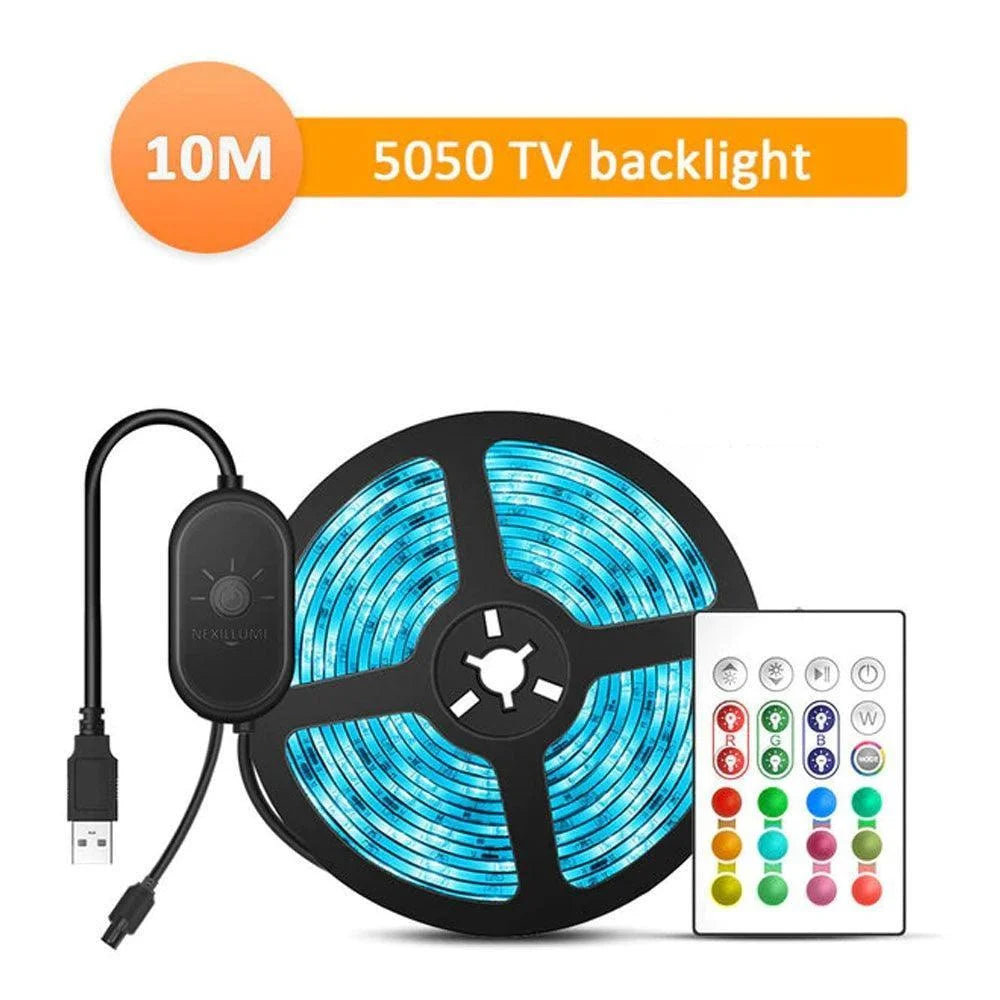 Rgb led strip light rgb5050 led with app control - 10 m + remote control - lightning | strip lights