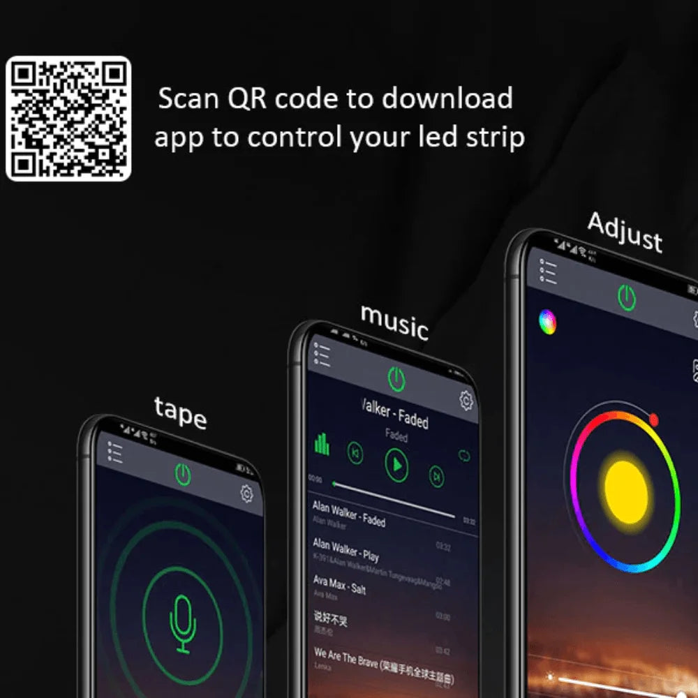 Rgb led strip light rgb5050 led with app control - lightning | strip lights
