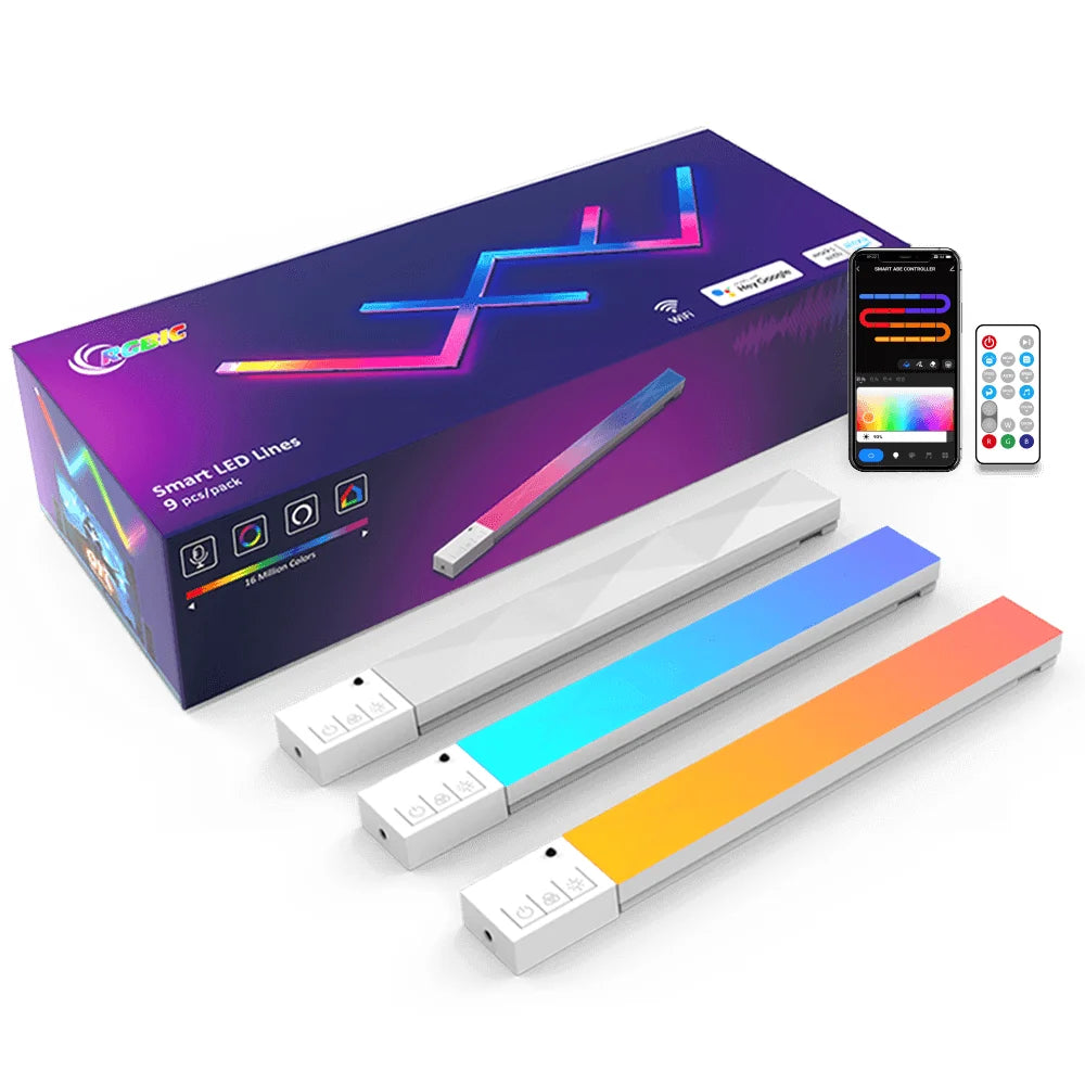Rgbic diy led light bar - 9 pcs smart dream color light bar - lightning | panels | lamps | signs