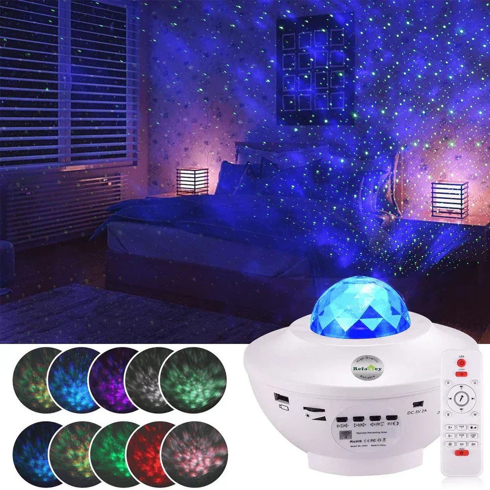 Starry projector light and music player - lights