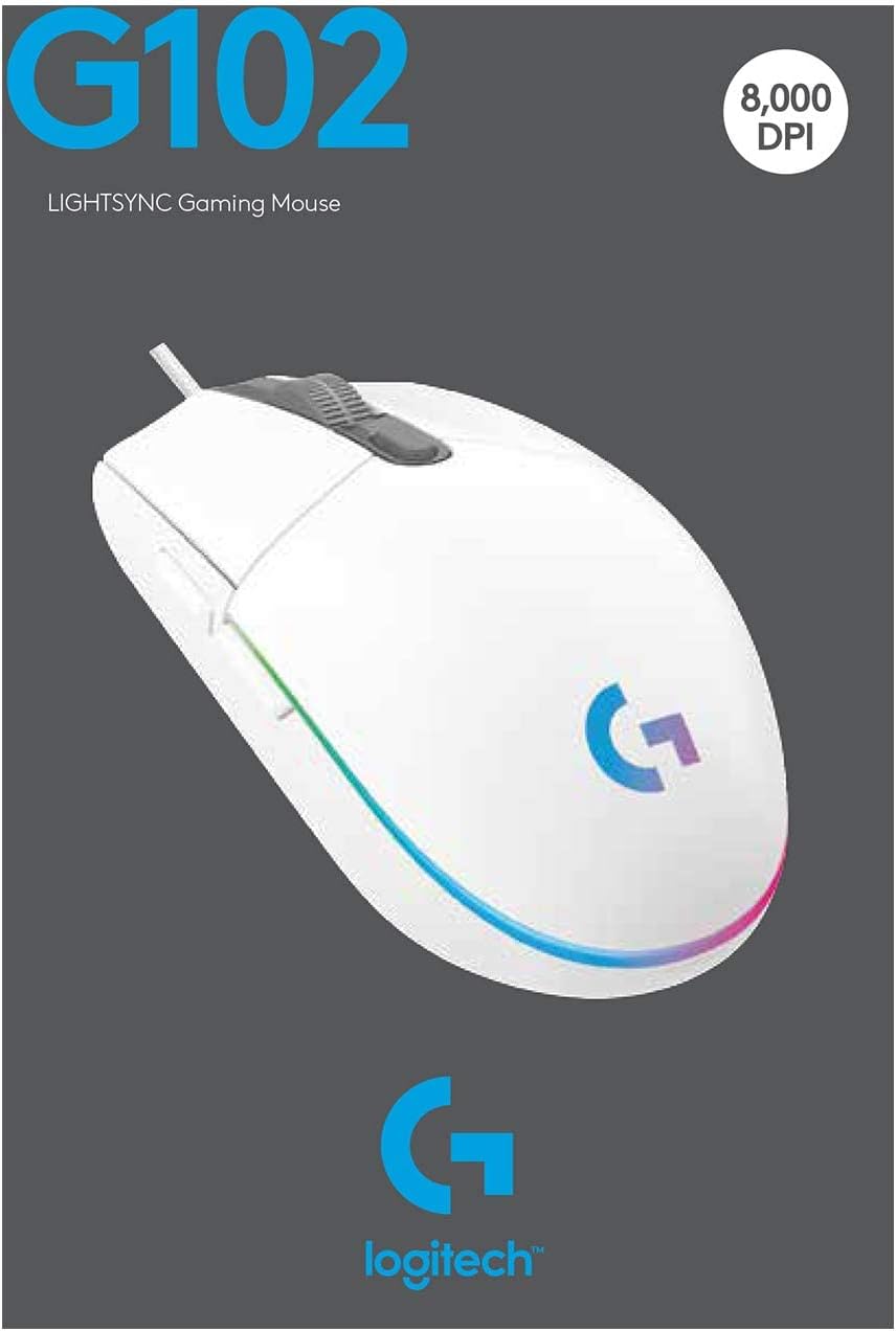 Logitech G102 Light Sync Gaming Mouse with Customizable Rgb Lighting, 6 - Gameonjo
