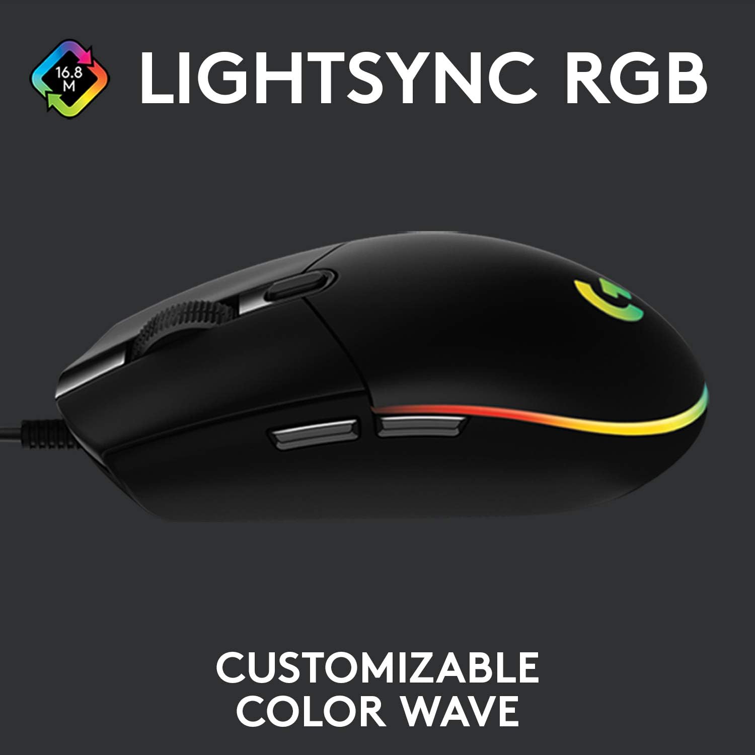 Logitech G102 Light Sync Gaming Wired Mouse with Customizable Rgb Lighting, 6 - Gameonjo