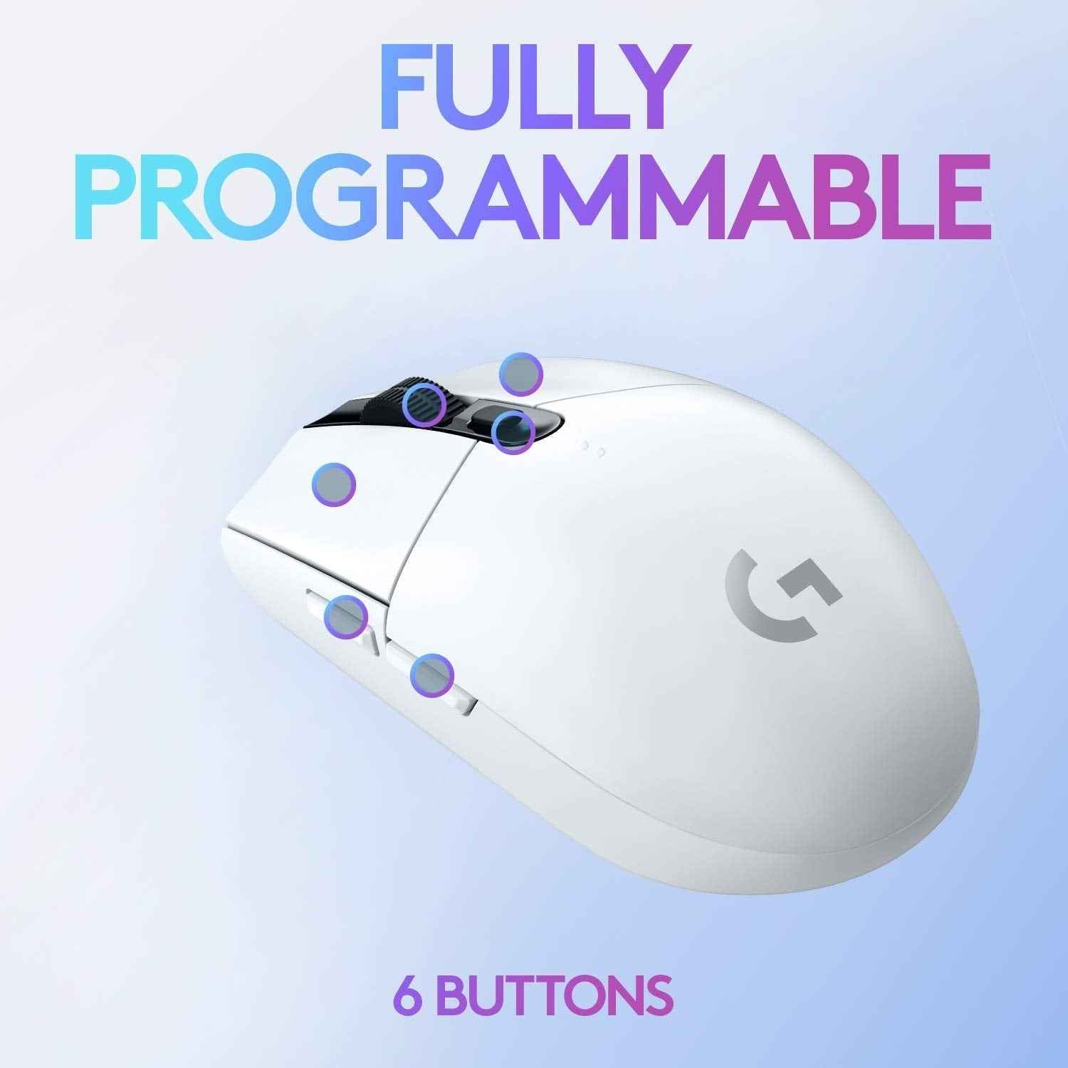 Logitech G304 Lightspeed Wireless Gaming Mouse, Hero Sensor, 12,000 Dpi,