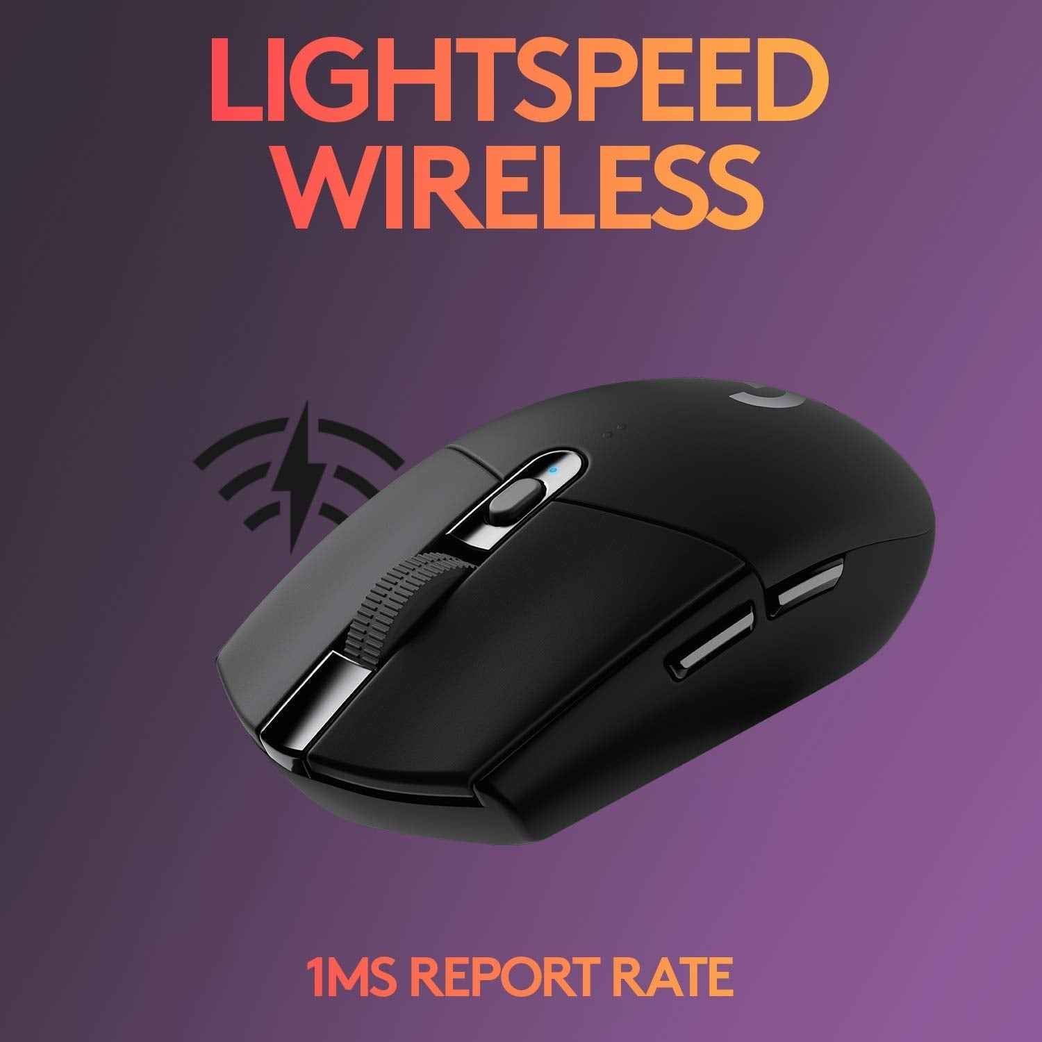 Logitech G304 Lightspeed Wireless Gaming Mouse, Hero Sensor, 12,000 Dpi,