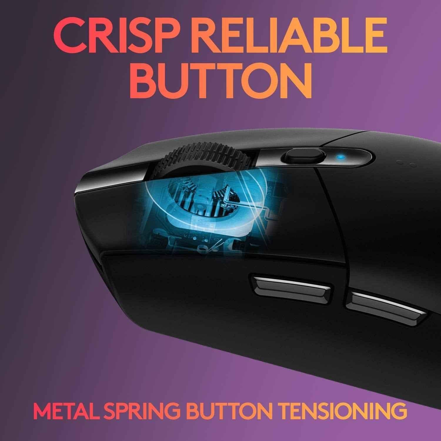 Logitech g304 wireless gaming mouse - hero sensor 12,000 dpi lightspeed wireless technology - mouse