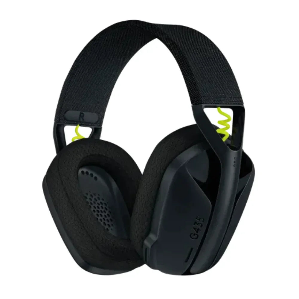 Logitech g435 ultra-light wireless bluetooth gaming headset - black and neon yellow - headsets