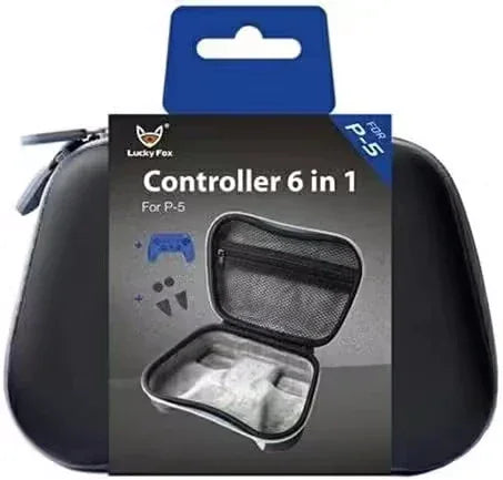Lucky fox 6 in-1 protective kit for ps5 dualsense controller - black - controllers