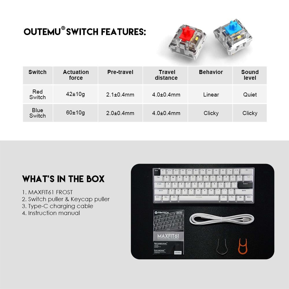 Maxfit61 Frost Modular Mechanical Keyboard - Gameonjo