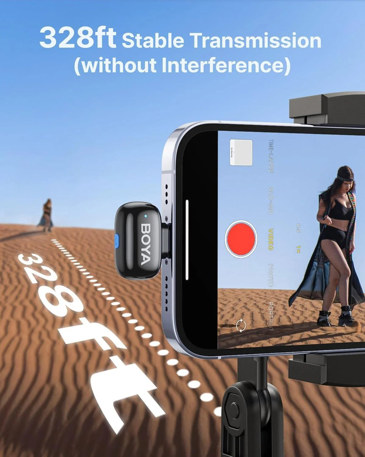 Boya mini 2 wireless lavalier microphones for iphone and usb-c - streaming