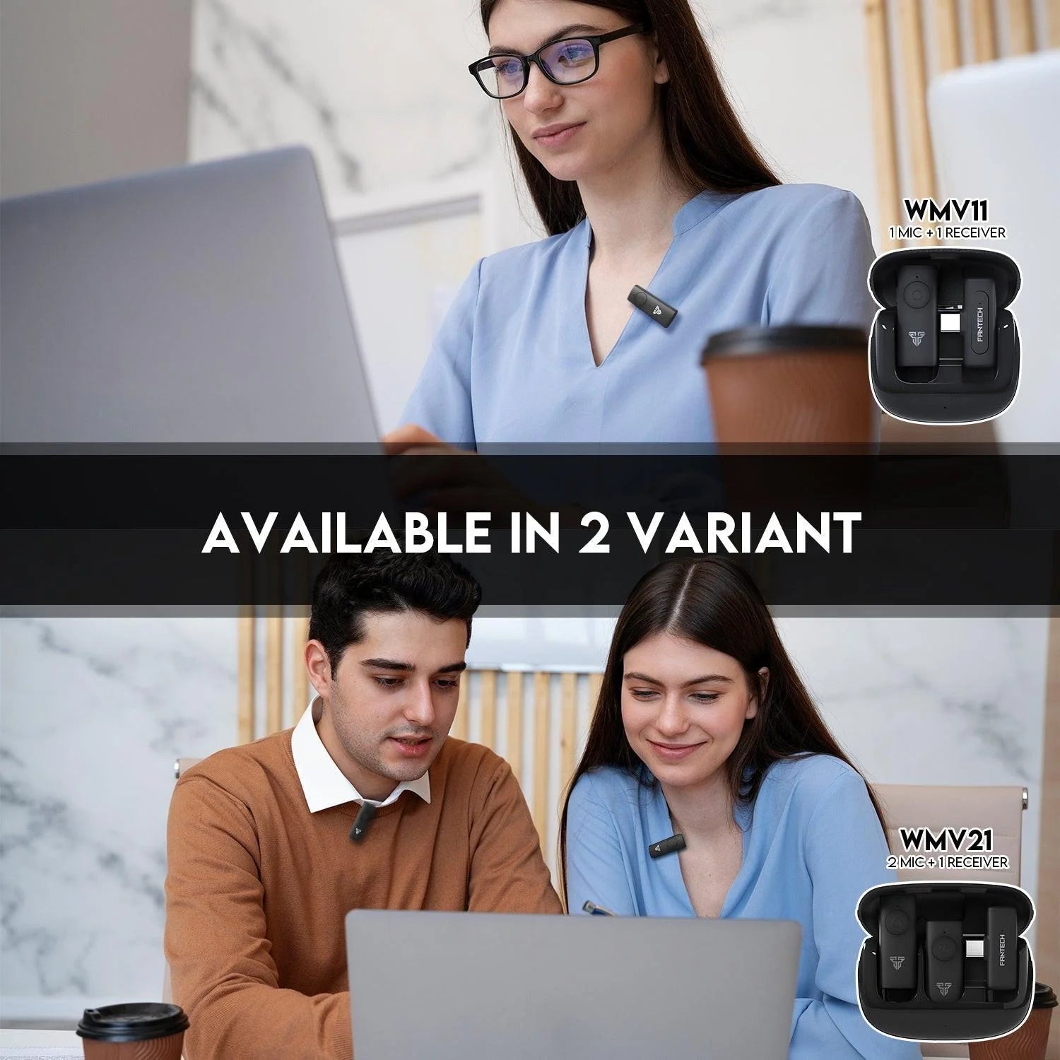 Fantech leviosa wireless lavalier microphone wmv11c with type c connectivity