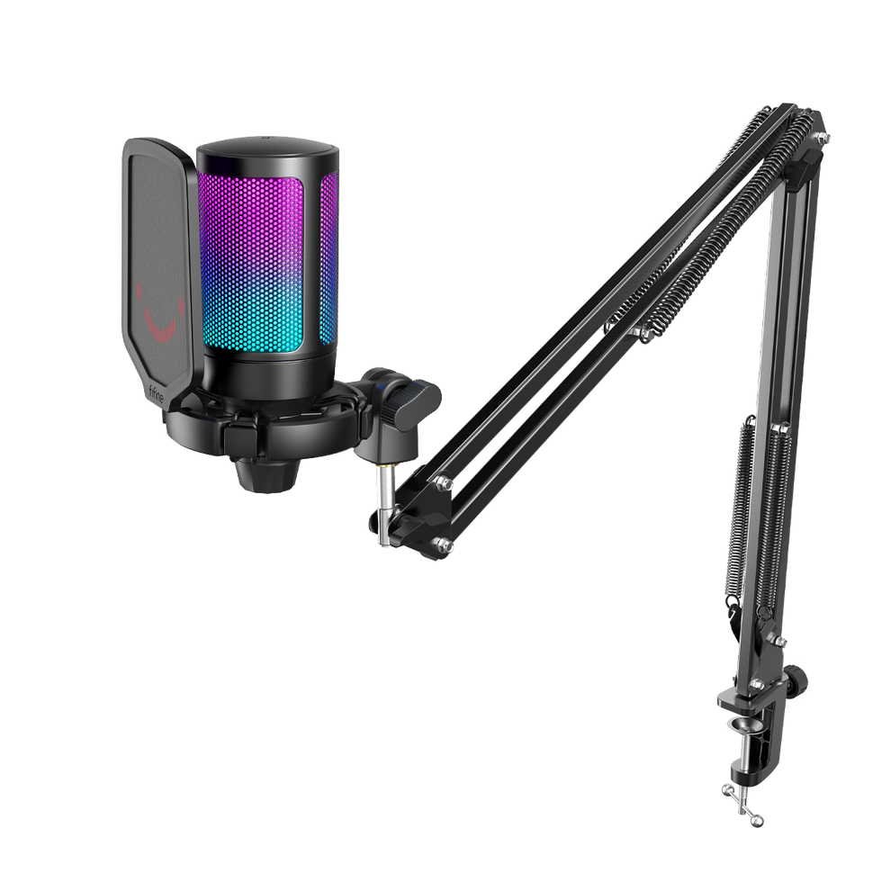 Fifine ampligame a6t condenser microphone kit with boom arm stand - microphones