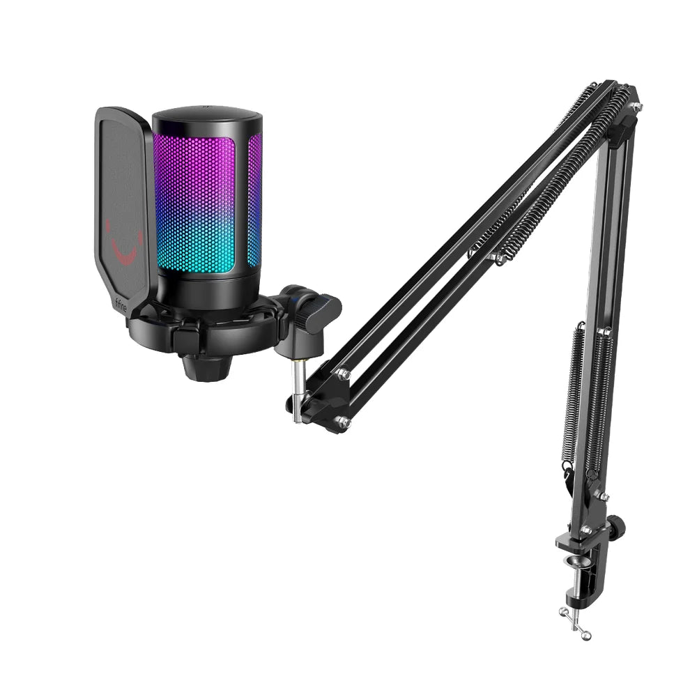 Fifine ampligame a6t condenser microphone kit with boom arm stand - microphones