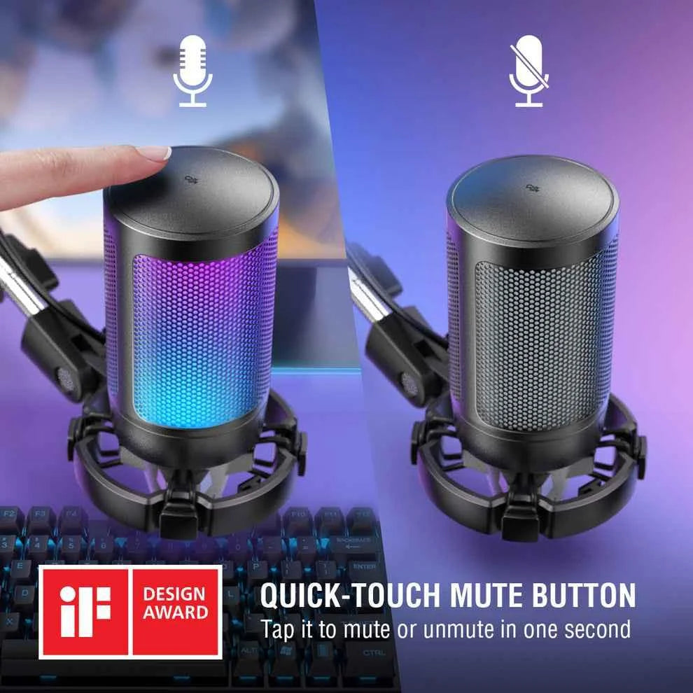 Fifine ampligame a6t condenser microphone kit with boom arm stand - microphones