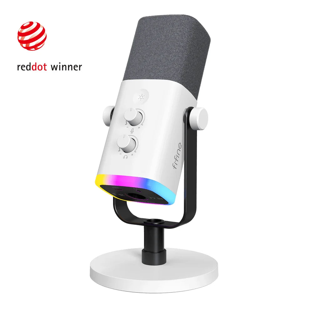 Fifine ampligame am8 usb/xlr dynamic microphone with rgb - microphones