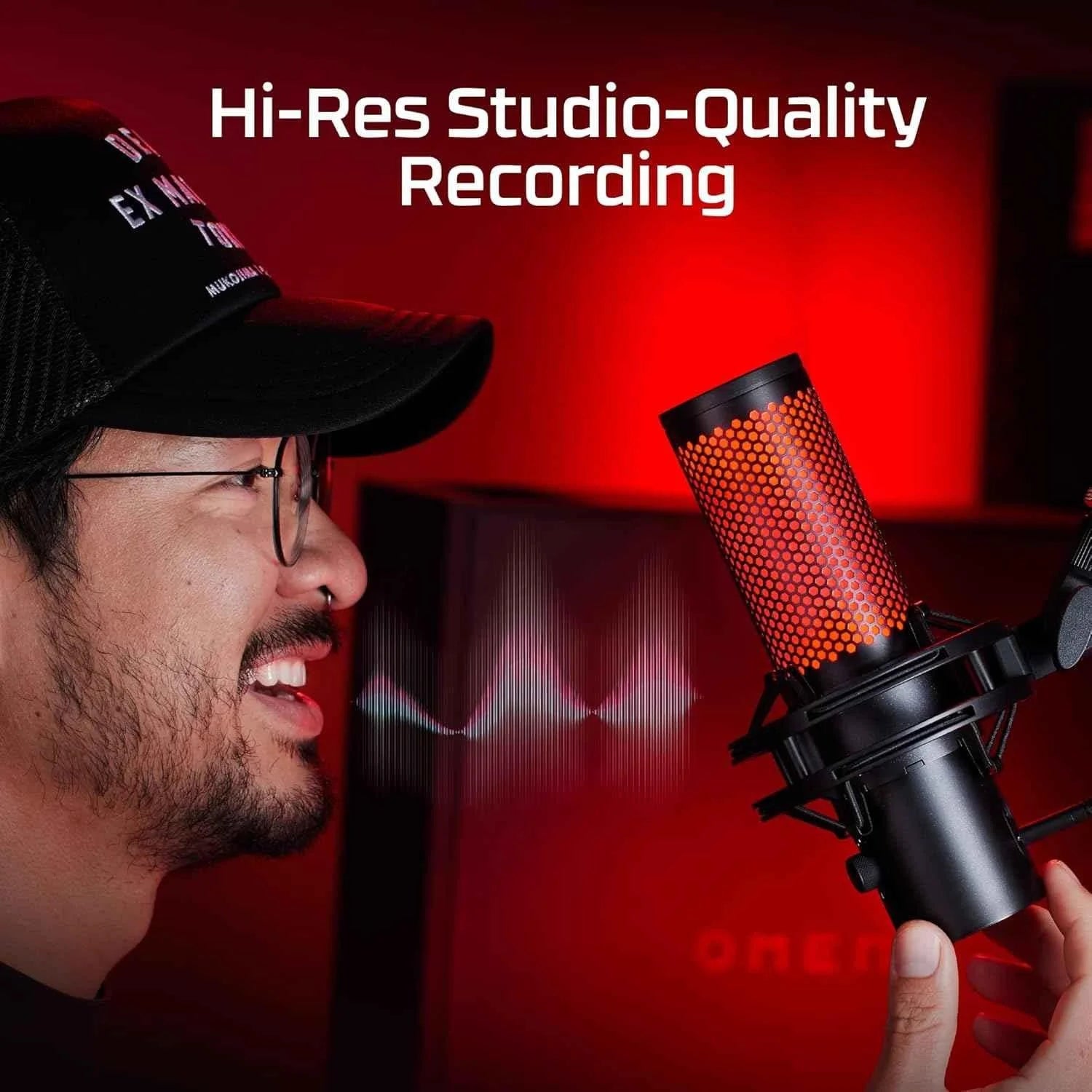 Hyperx quadcast 2 microphone for gaming streaming and podcasting - streaming