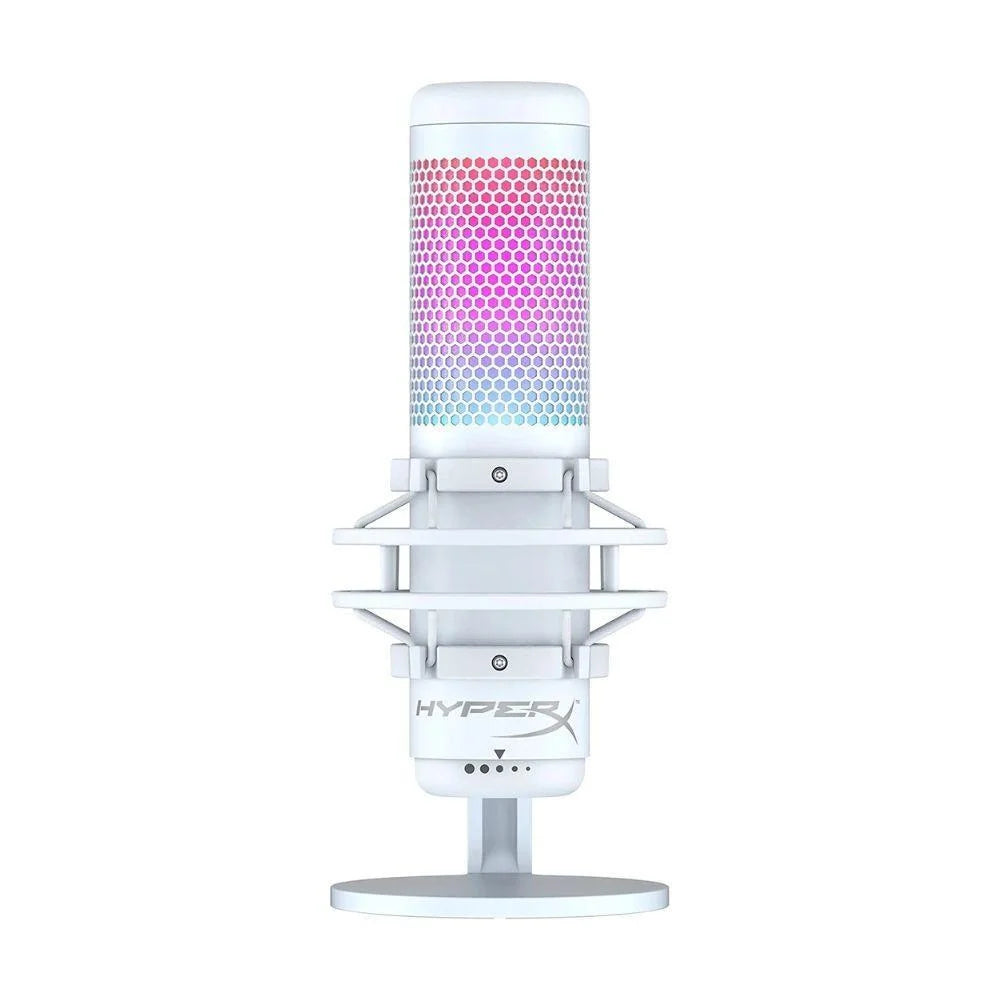 Hyperx quadcast s microphone - usb microphone with rgb lighting in white - streaming