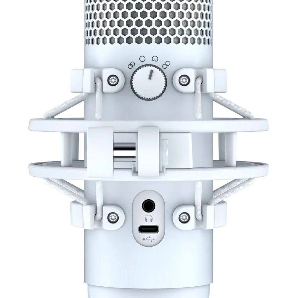Hyperx quadcast s microphone - usb microphone with rgb lighting in white - streaming