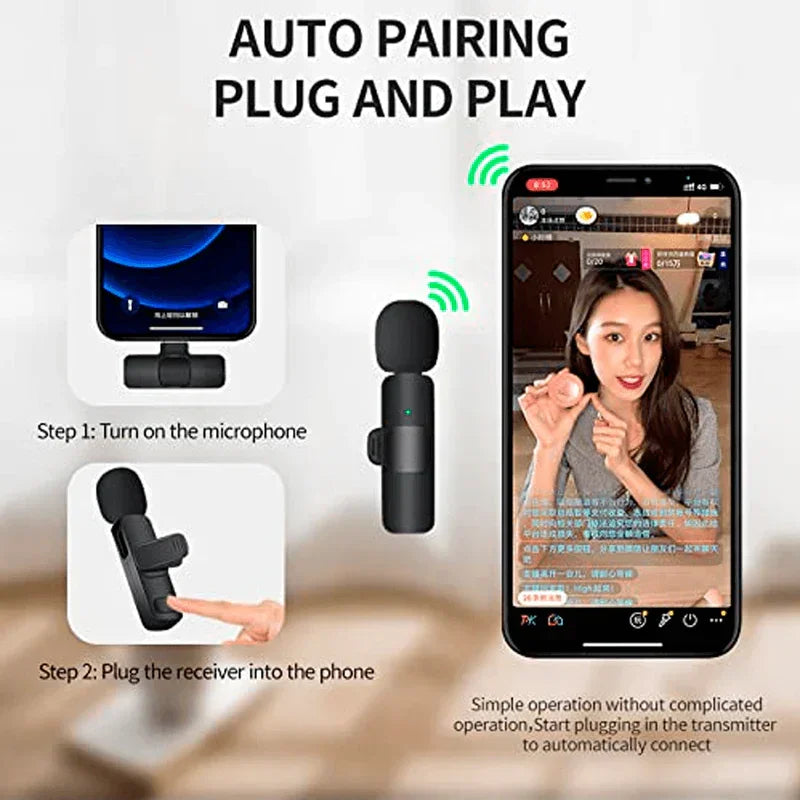 K8 wireless collar mic iphone/android & type c - microphones